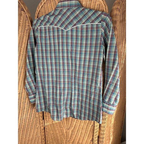 Brush popper large snap button shirt chic by his plaid - Picture 5 of 9